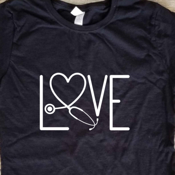 Nurse Love Stethoscope Heart - ladies fitted tee - Picture 2 of 3